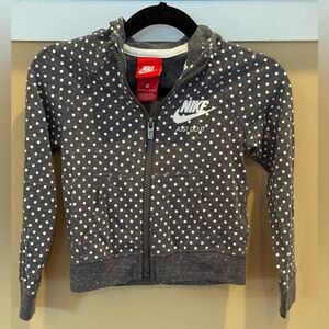 Nike Kids' Charcoal and White Polka Dot Hoodie Zip Up
